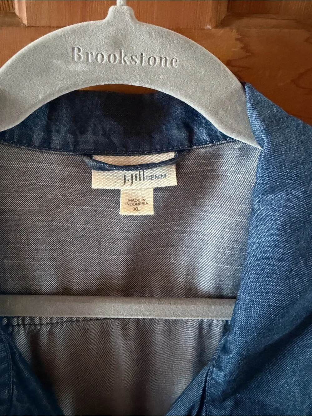 J. Jill Blue Denim Zip-Front Jacket